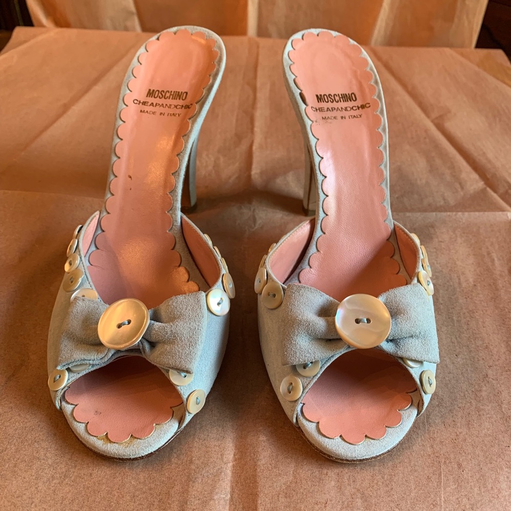 Moschino Cheap and Chic Light blue suede sandal 38